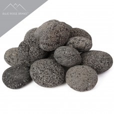 Blue Ridge Brand Lava Rock - Tumbled Lava Stones for Fire Pit - Black/Gray Volcanic Pebbles - Fire Glass Substitute - Landscaping Rocks   